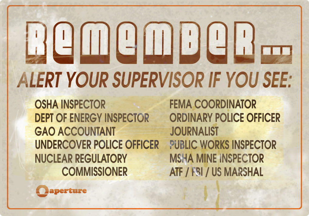 “Remember…alert your supervisor if you see” sign